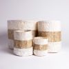 Natural Madagascar Silk Basket - Striped | Storage Basket in Storage by Tanana Madagascar. Item composed of fabric