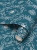 IVI Poppy Daisies & Cannabis Leaves Blue Green White | Wallpaper in Wall Treatments by Sean Martorana. Item composed of paper