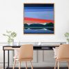 Original 40x40 Geometric Mountain Landscape | Reflection in Time by Shilo Ratner | Work by Shilo Ratner