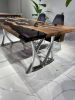 Black Resin Dining Table - Custom Made Epoxy Table | Tables by Tinella Collection. Item composed of wood and aluminum in art deco or asian style