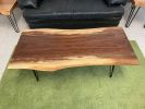 Live Edge Black Walnut Coffee Table with Steel Hairpin Legs | Tables by Carlberg Design. Item composed of walnut & steel compatible with minimalism and country & farmhouse style