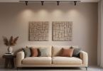 Diptych Wall Art Set (2 pieces) - Modern Textured Plaster Sculptures - Geometric Shapes - Wabi Sabi - Japandi Style Design | Wall Sculpture in Wall Hangings by Vaiva Art Atelier