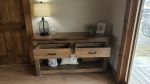 Model #1052 - Custom Console Table | Tables by Limitless Woodworking. Item composed of maple wood compatible with mid century modern and contemporary style