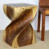 Haussmann® Big Twist Wood Stool Table 14 in SQ x 20 in H | Chairs by Haussmann®