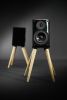 Audio speaker stand , iron and wood (2 units) | Storage Stand in Storage by Manuel Barrera Habitables. Item made of oak wood with metal