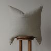 Off White Wool with Light Blue Diamond Pattern Pillow 24x24 | Pillows by Vantage Design