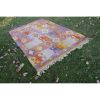 Vintage Pink Blue Turkish Kilim Rug - Designer Wool Carpet | Area Rug in Rugs by Vintage Pillows Store. Item composed of wool and fiber