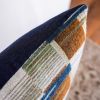 Geometric Wool Squares with Grey, Olive Green, & Navy Lumbar 16x24 | Pillows by Vantage Design