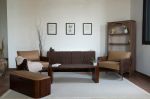 Adonis Solid wood Coffee Table with leather storage bench | Tables by Mango Furniture Co. Inc.