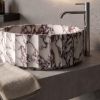 Modern Fluted Natural Stone Bathroom Basin | Water Fixtures by AYMARBLEDESIGN LLC