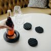 Black Terrazzo Coaster Set | Tableware by Pretti.Cool. Item composed of concrete and glass
