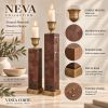 Handmade Mahogany Veneer Candle Holders, Geometric Marquetry, Modern Scandinavian Decor (Pair),Housewarming Gift | Decorative Objects by Vesta Corte