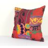 Vintage Turkish Handmade Large Patchwork Cushion, Flat-Weave | Pillows by Vintage Pillows Store