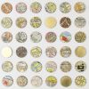 One Hundred Map Dots Collage With Gold Leaf | Paintings by Amelia Coward