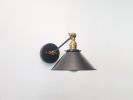 Adjustable Wall Sconce Industrial Light - Gold and Black | Sconces by Retro Steam Works. Item composed of brass and glass in industrial style
