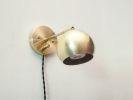 1-Arm, Plug In Adjustable, Gold LED Sconce, Mid Century | Sconces by Retro Steam Works. Item composed of metal in industrial style