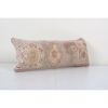 Muted Turkish Oushak Rug Pillow - Faded Vintage Wool Rectang | Cushion in Pillows by Vintage Pillows Store