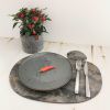 Exclusive slate rock placemat and coaster set. 1 pc. | Tableware by DecoMundo Home. Item composed of fabric & stone compatible with minimalism and industrial style