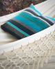 Turquoise Blue Striped Decorative Pillow | TURQUOISE | Cushion in Pillows by Limbo Imports Hammocks. Item made of cotton
