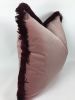 Dusty Pink Velvet Pillow - Burgundy Fringe Cushion Cover | Pillows by Velvet Fringe. Item compatible with boho and coastal style