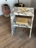 Handmade Calacatta Viola Marble Nightstand: Natural Stone Side Table | Tables by AEGEAN MARBLE ARTISAN ATELIER