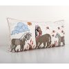 Extra Long Suzani Pictorial Cushion, Animal Embroidered Trib | Pillows by Vintage Pillows Store