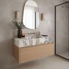 Luxury Calacatta Viola Marble Sink: Fluted Natural Stone Bathroom Vanity | Water Fixtures by AYMARBLEDESIGN LLC