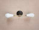 Modern Wall Sconce - Mid Century Wall Light - Black | Sconces by Retro Steam Works. Item composed of brass compatible with industrial style