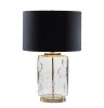 Glanz Glass Table Lamp | Sconces by Home Blitz. Item composed of cotton & brass compatible with mid century modern style