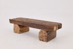 Logniture, Reclaimed Oak Wood Brutalist Bench, Natural and Eco Friendly | Benches & Ottomans by Logniture