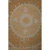 Vintage Neutral Tan Central Asian Suzani Textile, Embroidere | Tablecloth in Linens & Bedding by Vintage Pillows Store