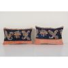 Set of Two Bohemian Wool Turkish Faded Blue Color Rug Pillow | Sham in Linens & Bedding by Vintage Pillows Store. Item made of cotton with fiber