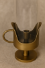 Halo Hurricane Candle Holder with Handle — Antique Brass Finish | Decorative Objects by Raíz Studio