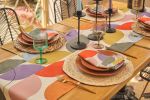 Chromatic Table Runner | Linens & Bedding by OSLÉ HOME DECOR. Item made of fabric