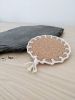 Single Coaster, Cork and Cotton, Macramé Coaster | Tableware by Damaris Kovach. Item made of fiber