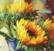 Sunflowers original painting in oil on canvas, Modern wall | Oil And Acrylic Painting in Paintings by Natart. Item made of canvas with synthetic works with contemporary style