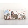 Extra Long Suzani Pictorial Cushion, Animal Embroidered Trib | Pillows by Vintage Pillows Store
