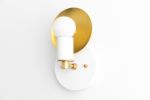 White Sconce - Brass Wall Sconce - Model No. 8677 | Sconces by Peared Creation. Item composed of brass