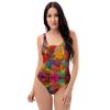 One Piece Swimsuit - In The Wine Glass - Geometric Abstract | Work by EMAN K