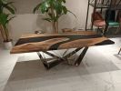 Made To Order Epoxy Table, Black Resin Dining Table | Tables by Tinella Collection. Item made of walnut with wool works with minimalism & contemporary style