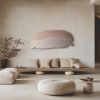 Plaster Wall Sculpture: Minimalist Abstract Art, Neutral Beige | Wall Hangings by Vaiva Art Atelier