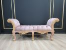 French Style Chaise Lounge/ Antique Gold Leaf Finish/Hand Ca | Couches & Sofas by Art De Vie Furniture