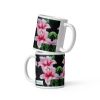 Coffee  - Desire - Pink Lily Floral Realism on Black | Work by Eman's Gallery