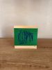 Mini Woven Tile - String Theory-  Green and Blue #1 | Embroidery in Wall Hangings by Mpwovenn Fiber Art by Mindy Pantuso