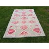 1970s Vintage Pastel Wool Turkish Oushak Rug - 5'5'' x 8'6'' | Area Rug in Rugs by Vintage Pillows Store. Item made of cotton