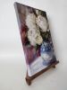 Peony oil painting original, White flowers in art painting | Oil And Acrylic Painting in Paintings by Natart. Item made of canvas & synthetic compatible with contemporary style