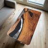 Custom Black Epoxy Coffee Table | Live Edge Walnut Wood | Tables by Ironscustomwood. Item made of walnut