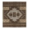 Vintage Brown Turkish Kars Rug with Mid-Century Modern Style | Runner Rug in Rugs by Vintage Pillows Store. Item made of cotton & fiber