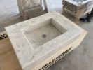 Handmade Carrara Marble Sink: Wall Mount Washbasin (21”x30”x5”) | Water Fixtures by AEGEAN MARBLE ARTISAN ATELIER