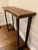 Live Edge Black Walnut Sofa Console Bar Table | Console Table in Tables by Good Wood Brothers. Item composed of walnut and metal in mid century modern or modern style
